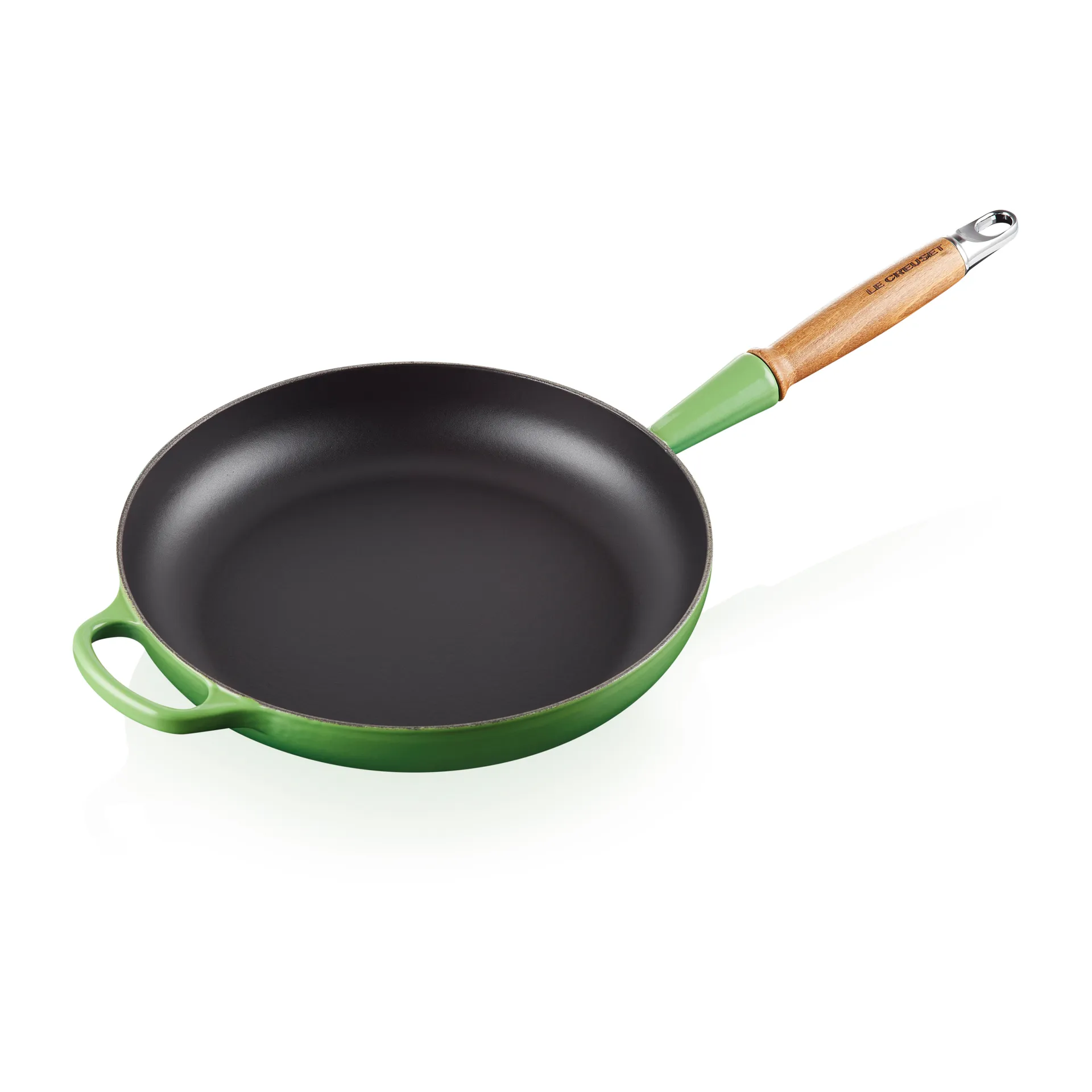 Le Creuset Signature patelnia do smażenia z drewnianym uchwytem 28 cm, Bamboo Green Le Creuset
