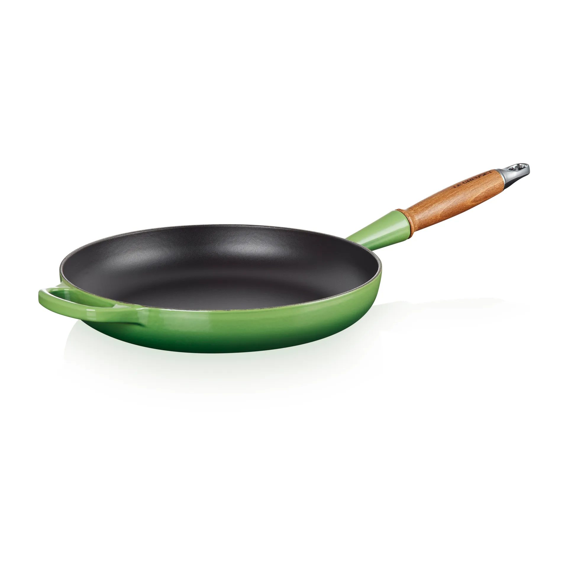 Le Creuset Signature patelnia do smażenia z drewnianym uchwytem 28 cm, Bamboo Green Le Creuset