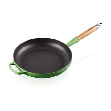 Le Creuset Signature patelnia do smażenia z drewnianym uchwytem 28 cm - Bamboo Green - Le Creuset