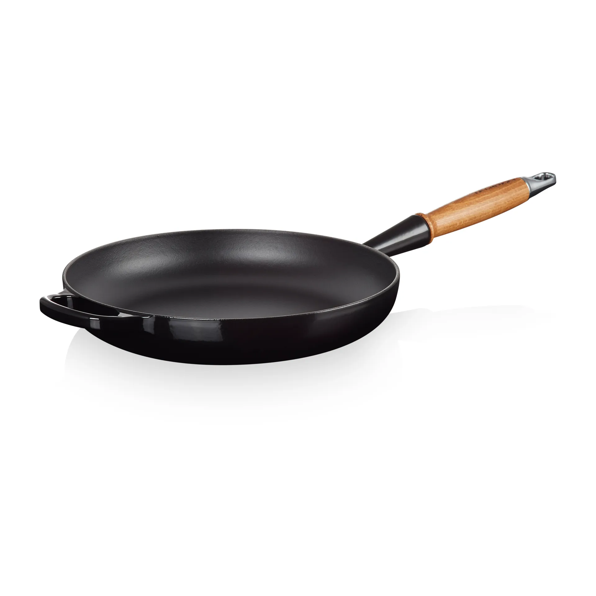 Le Creuset Signature patelnia do smażenia z drewnianym uchwytem 28 cm, Black Onyx Le Creuset