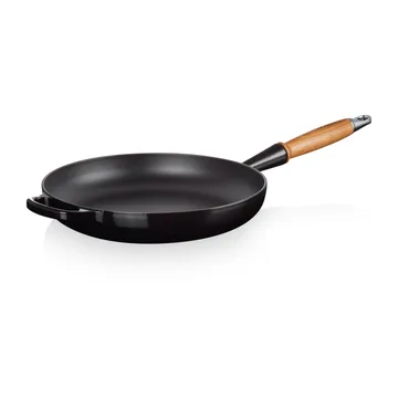 Le Creuset Signature patelnia do smażenia z drewnianym uchwytem 28 cm - Black Onyx - Le Creuset
