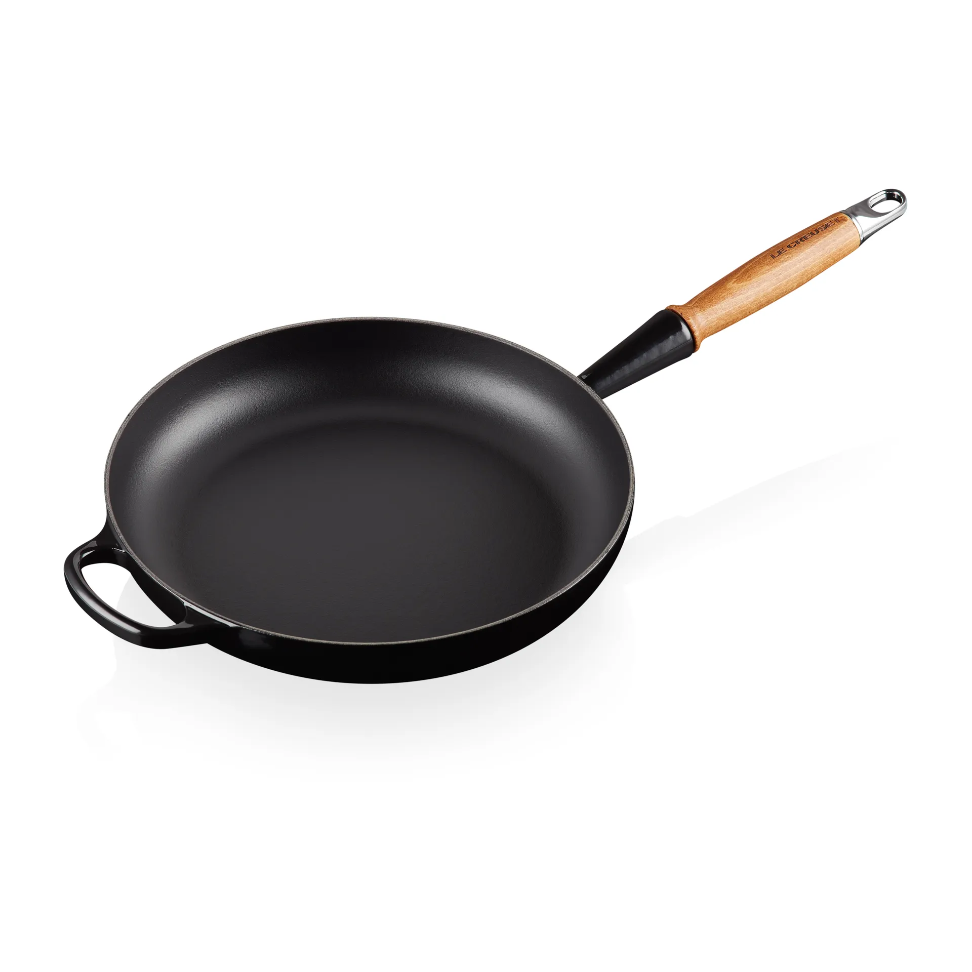 Le Creuset Signature patelnia do smażenia z drewnianym uchwytem 28 cm, Black Onyx Le Creuset