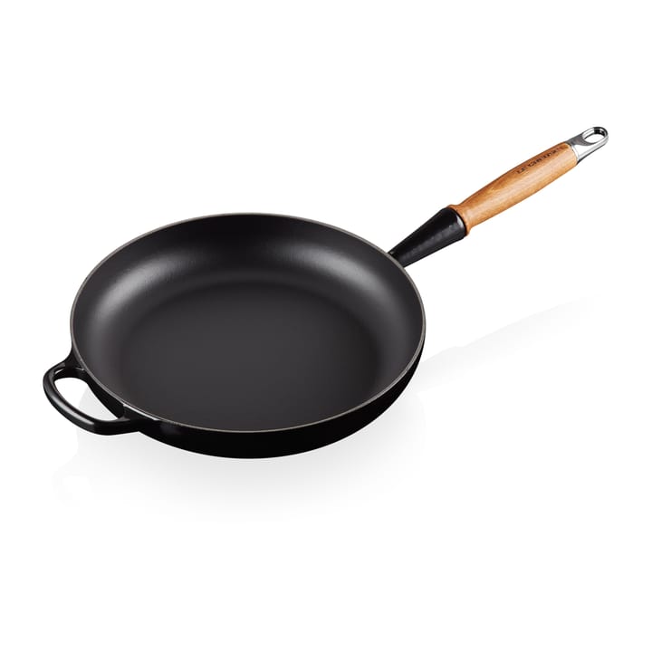 Le Creuset Signature patelnia do smażenia z drewnianym uchwytem 28 cm - Black Onyx - Le Creuset