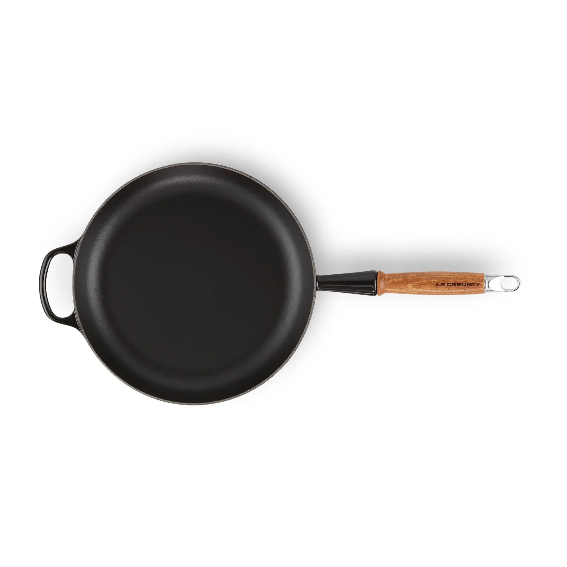 Le Creuset Signature patelnia do smażenia z drewnianym uchwytem 28 cm, Black Onyx Le Creuset