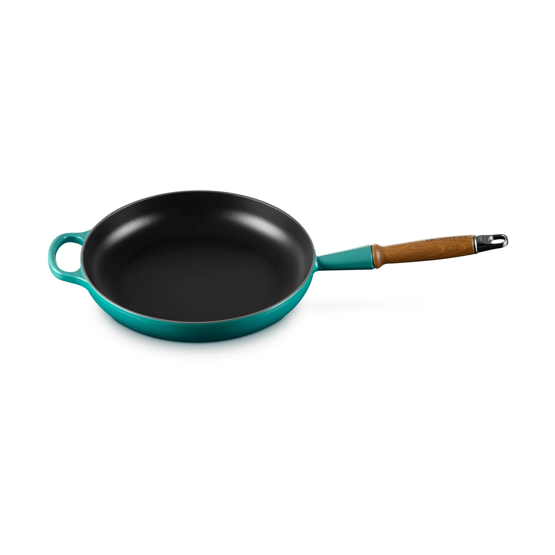 Le Creuset Signature patelnia do smażenia z drewnianym uchwytem 28 cm, Bleu Riviera Le Creuset