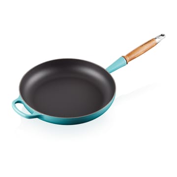 Le Creuset Signature patelnia do smażenia z drewnianym uchwytem 28 cm - Caribbean - Le Creuset