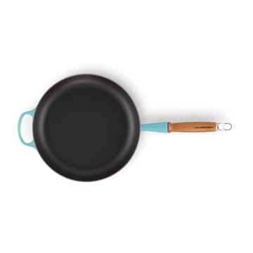 Le Creuset Signature patelnia do smażenia z drewnianym uchwytem 28 cm - Caribbean - Le Creuset