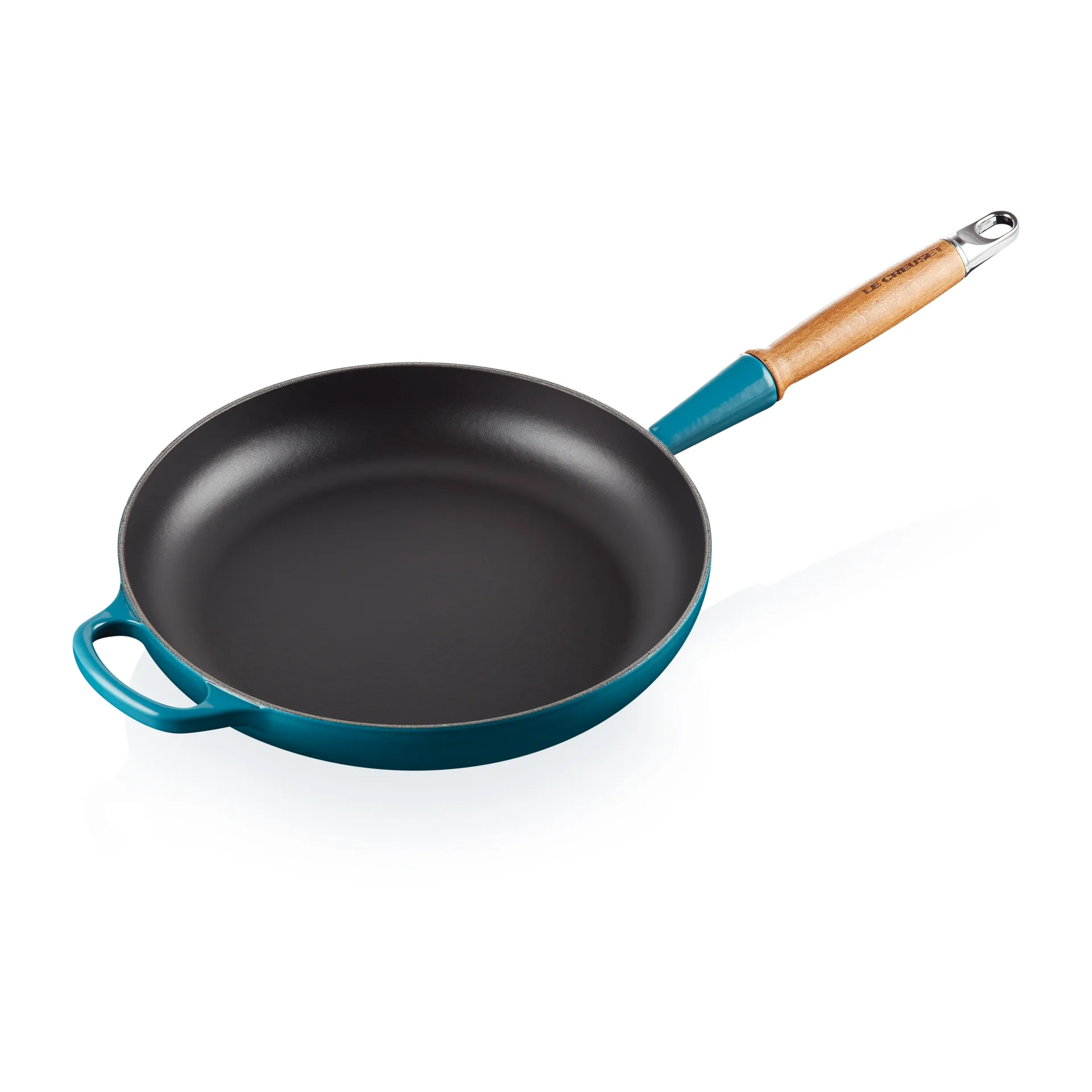 Le Creuset Signature patelnia do smażenia z drewnianym uchwytem 28 cm, Deep Teal Le Creuset