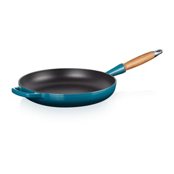 Le Creuset Signature patelnia do smażenia z drewnianym uchwytem 28 cm - Deep Teal - Le Creuset