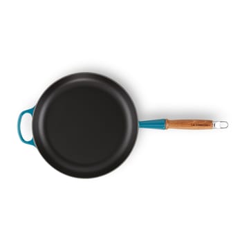 Le Creuset Signature patelnia do smażenia z drewnianym uchwytem 28 cm - Deep Teal - Le Creuset