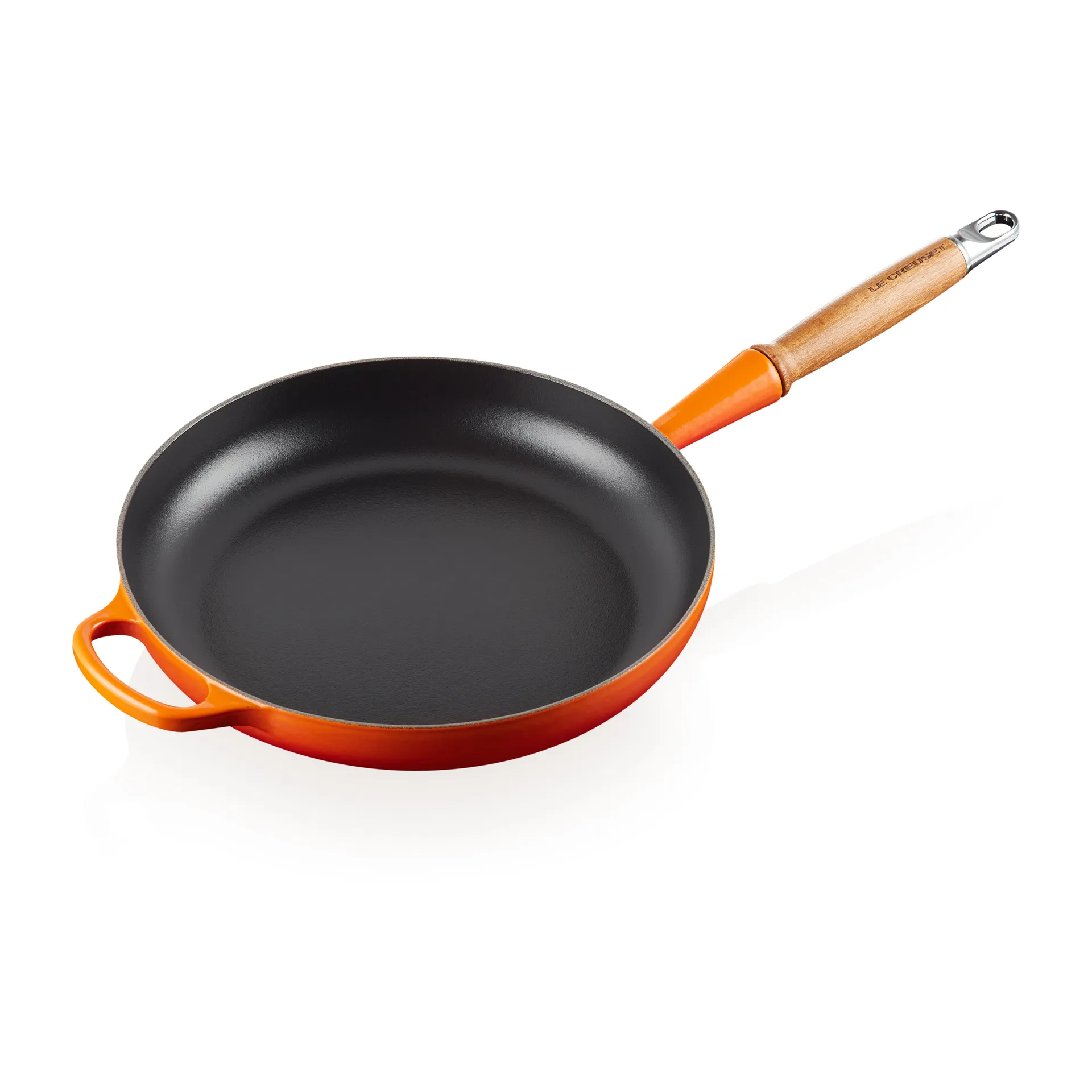 Le Creuset Signature patelnia do smażenia z drewnianym uchwytem 28 cm, Flame Le Creuset