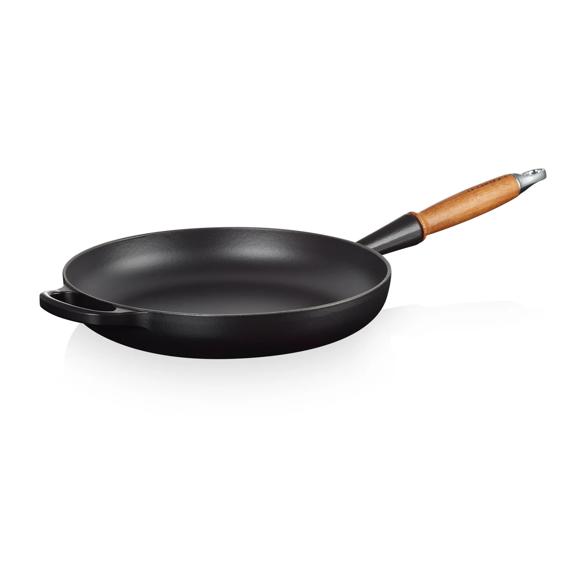 Le Creuset Signature patelnia do smażenia z drewnianym uchwytem 28 cm, Matte Black Le Creuset