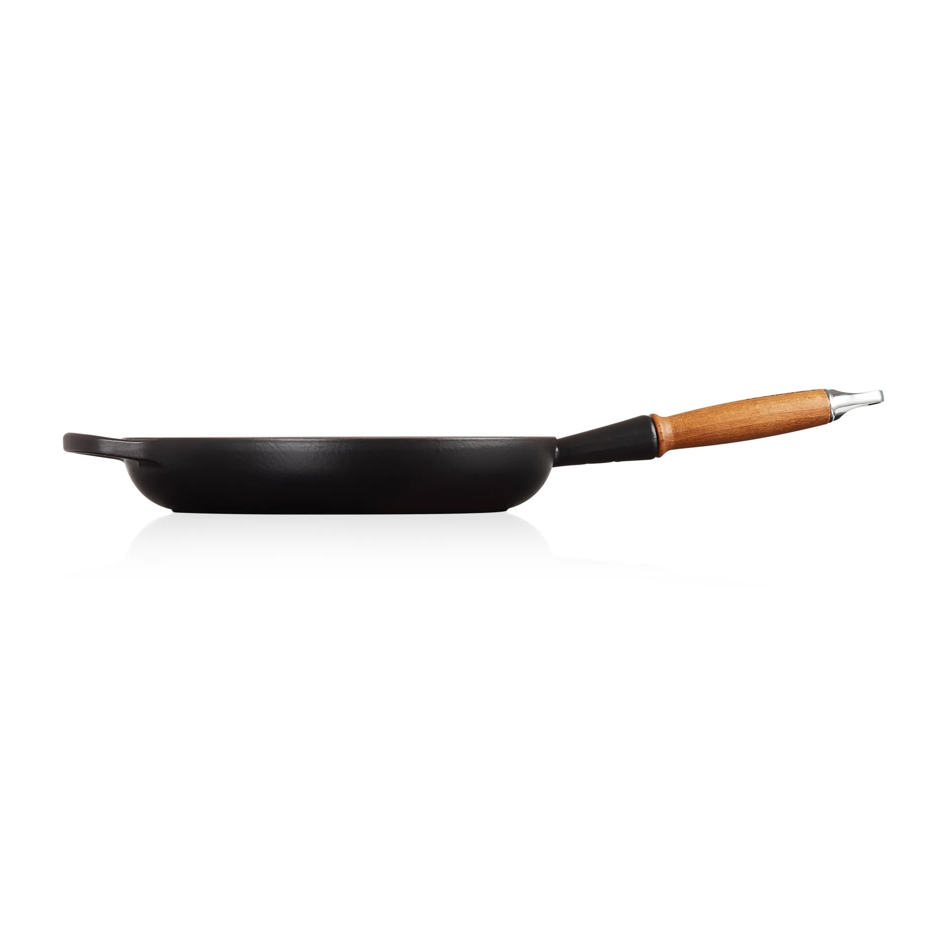 Le Creuset Signature patelnia do smażenia z drewnianym uchwytem 28 cm, Matte Black Le Creuset