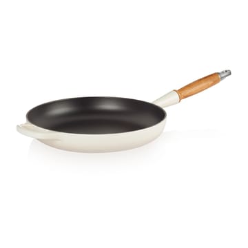Le Creuset Signature patelnia do smażenia z drewnianym uchwytem 28 cm - Meringue - Le Creuset