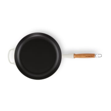 Le Creuset Signature patelnia do smażenia z drewnianym uchwytem 28 cm - Meringue - Le Creuset