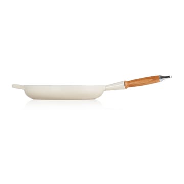Le Creuset Signature patelnia do smażenia z drewnianym uchwytem 28 cm - Meringue - Le Creuset