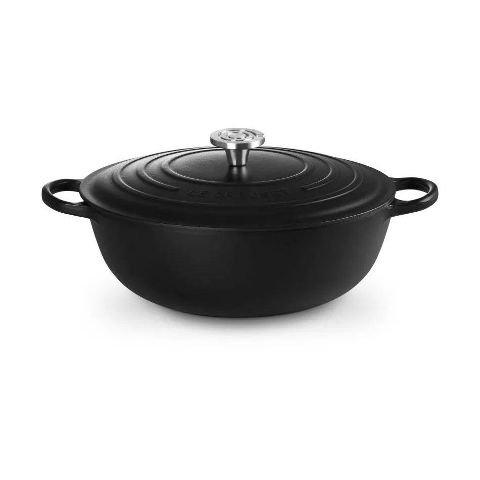 Le Creuset Signature żeliwny garnek brytfanna, Matte Black, 7 L Le Creuset