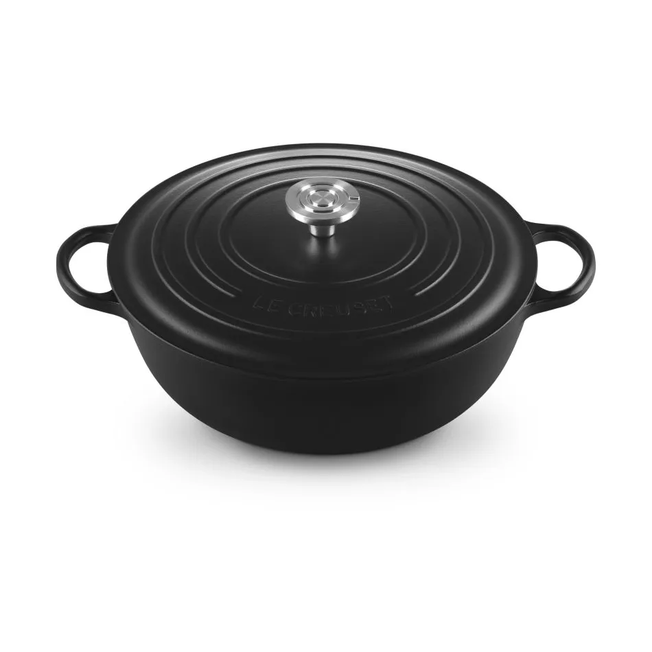 Le Creuset Signature żeliwny garnek brytfanna, Matte Black, 7 L Le Creuset