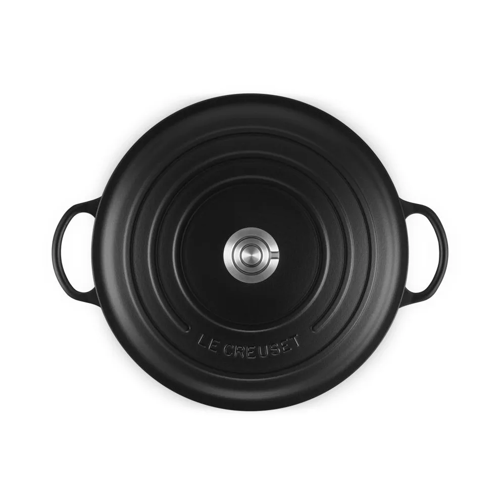 Le Creuset Signature żeliwny garnek brytfanna, Matte Black, 7 L Le Creuset