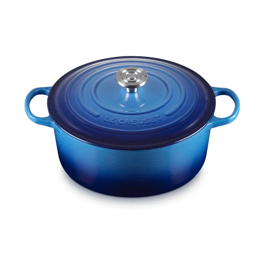 Le Creuset Signature żeliwny garnek okrągły, Azure, 6,7 L Le Creuset