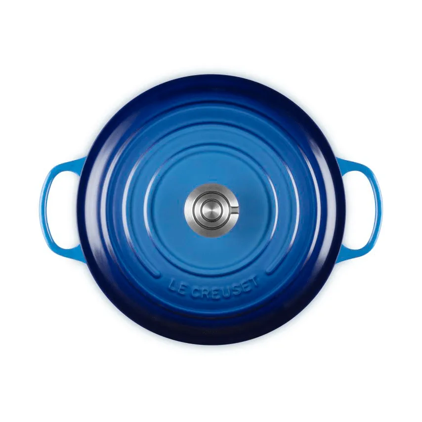 Le Creuset Signature żeliwny garnek okrągły, Azure, 6,7 L Le Creuset