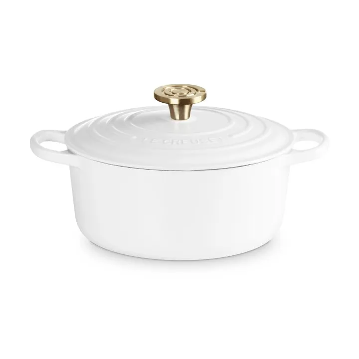 Le Creuset Signature żeliwny garnek okrągły - Biały, 4,2 L - Le Creuset
