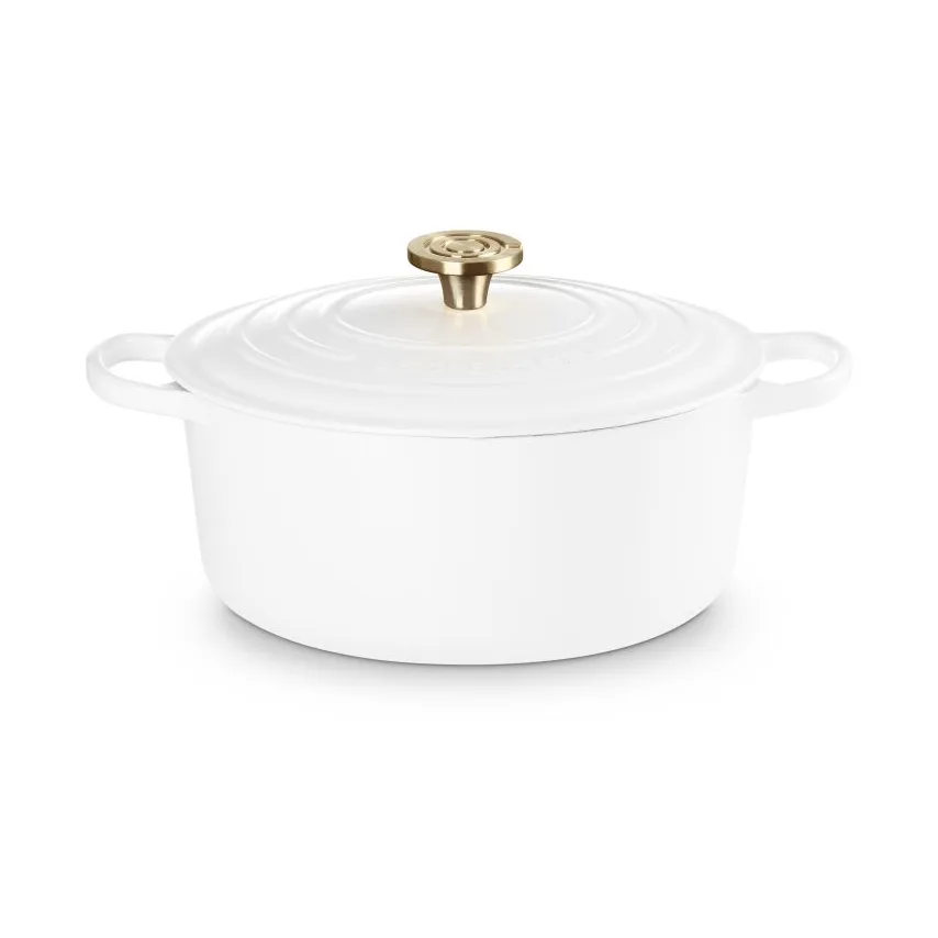 Le Creuset Signature żeliwny garnek okrągły, Biały, 6,7 L Le Creuset