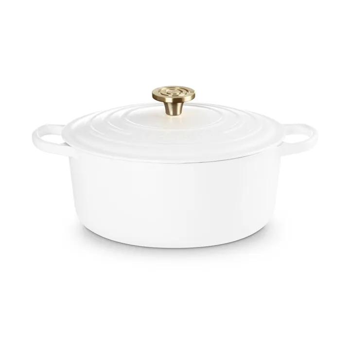 Le Creuset Signature żeliwny garnek okrągły - Biały, 6,7 L - Le Creuset