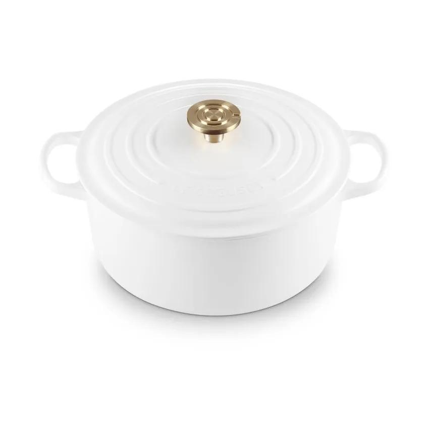 Le Creuset Signature żeliwny garnek okrągły, Biały, 6,7 L Le Creuset