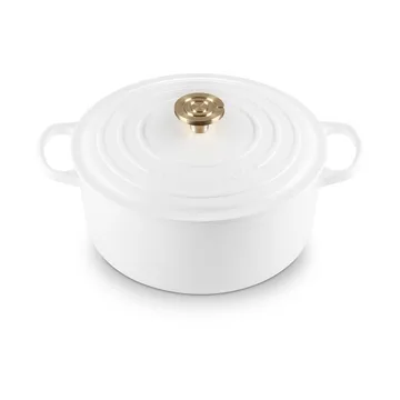 Le Creuset Signature żeliwny garnek okrągły - Biały, 6,7 L - Le Creuset