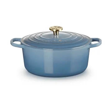 Le Creuset Signature żeliwny garnek okrągły - Chambray, 6,7 L - Le Creuset