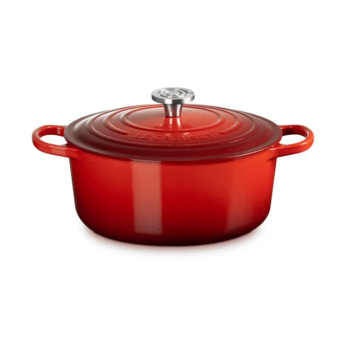Le Creuset Signature żeliwny garnek okrągły - Ciemnoróżowy, 5,3 L - Le Creuset