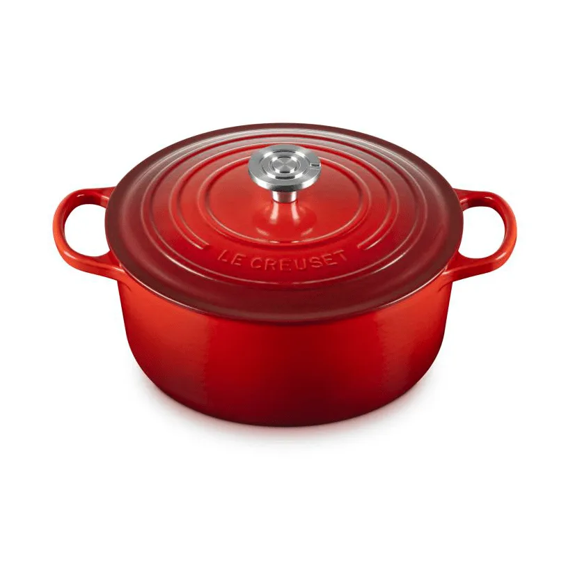 Le Creuset Signature żeliwny garnek okrągły, Ciemnoróżowy, 5,3 L Le Creuset