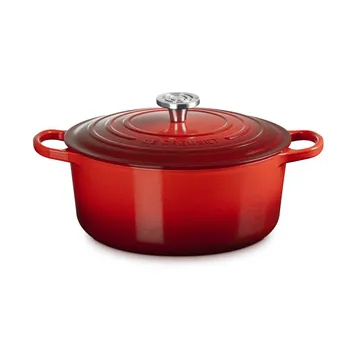 Le Creuset Signature żeliwny garnek okrągły - Ciemnoróżowy, 6,7 L - Le Creuset