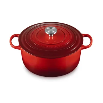 Le Creuset Signature żeliwny garnek okrągły - Ciemnoróżowy, 6,7 L - Le Creuset