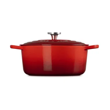 Le Creuset Signature żeliwny garnek okrągły - Ciemnoróżowy, 6,7 L - Le Creuset