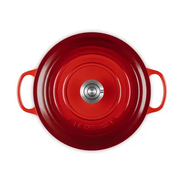 Le Creuset Signature żeliwny garnek okrągły - Ciemnoróżowy, 6,7 L - Le Creuset