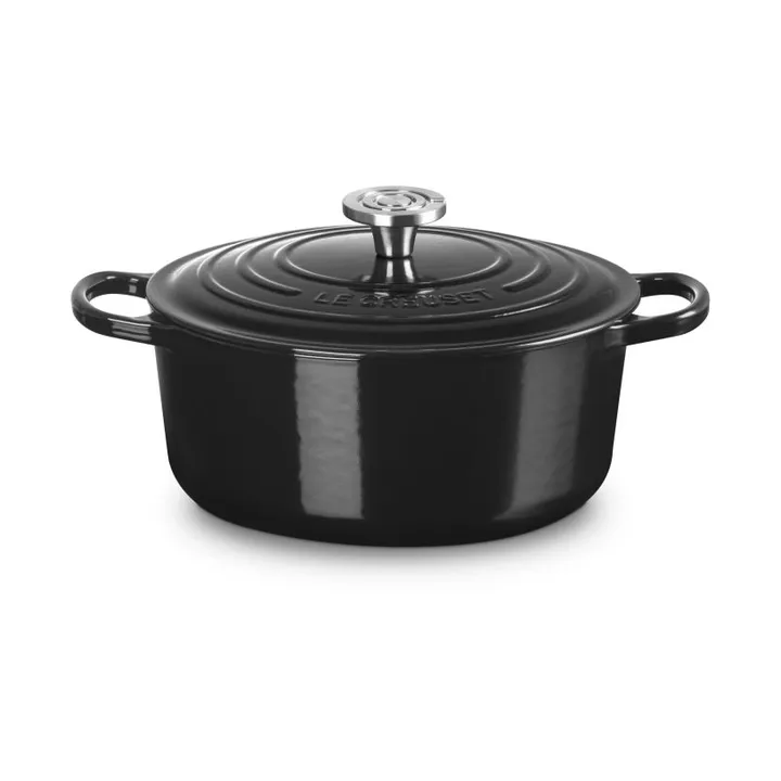 Le Creuset Signature żeliwny garnek okrągły - Czarny, 5,3 L - Le Creuset
