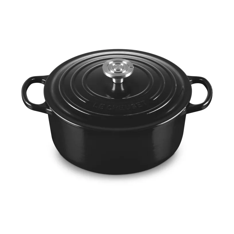Le Creuset Signature żeliwny garnek okrągły, Czarny, 5,3 L Le Creuset