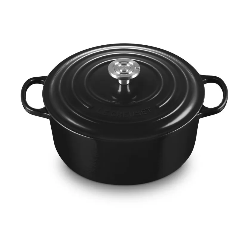 Le Creuset Signature żeliwny garnek okrągły, Czarny, 6,7 L Le Creuset