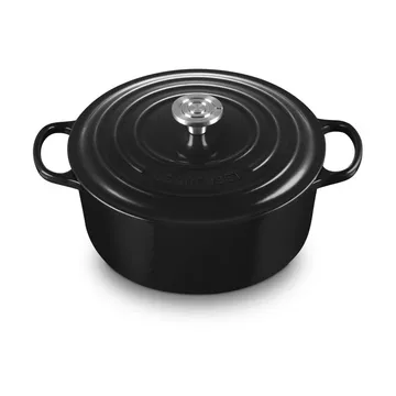Le Creuset Signature żeliwny garnek okrągły - Czarny, 6,7 L - Le Creuset