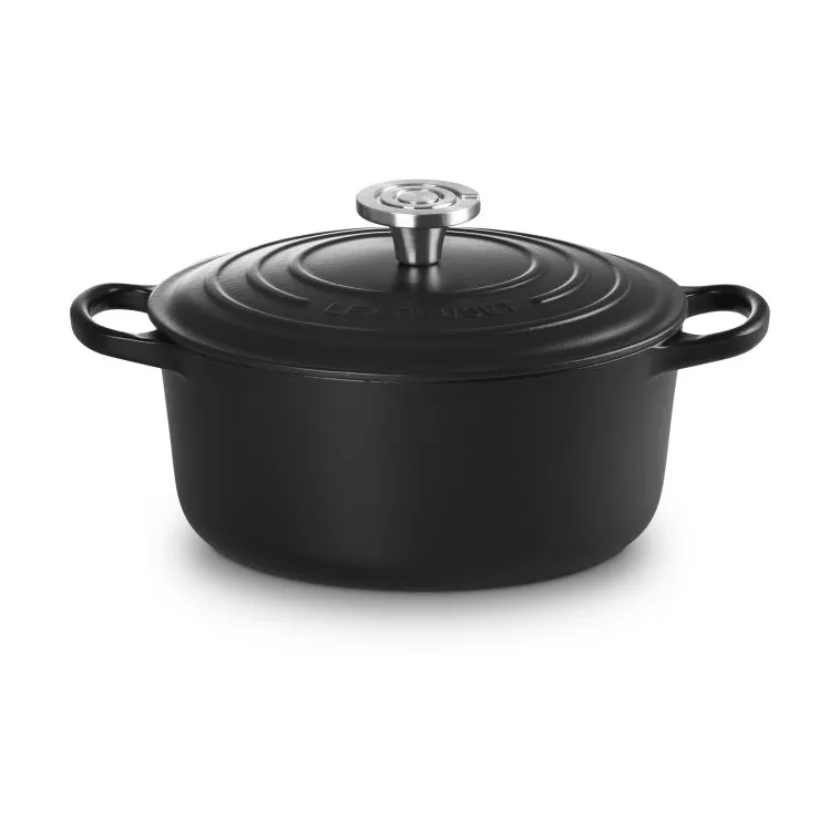 Le Creuset Signature żeliwny garnek okrągły, Matte Black, 4,2 L Le Creuset