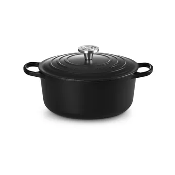 Le Creuset Signature żeliwny garnek okrągły - Matte Black, 5,3 L - Le Creuset