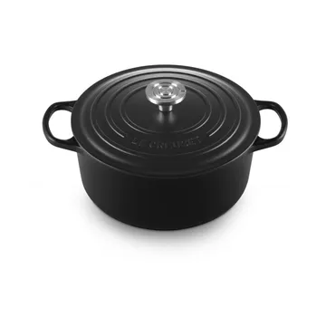 Le Creuset Signature żeliwny garnek okrągły - Matte Black, 5,3 L - Le Creuset