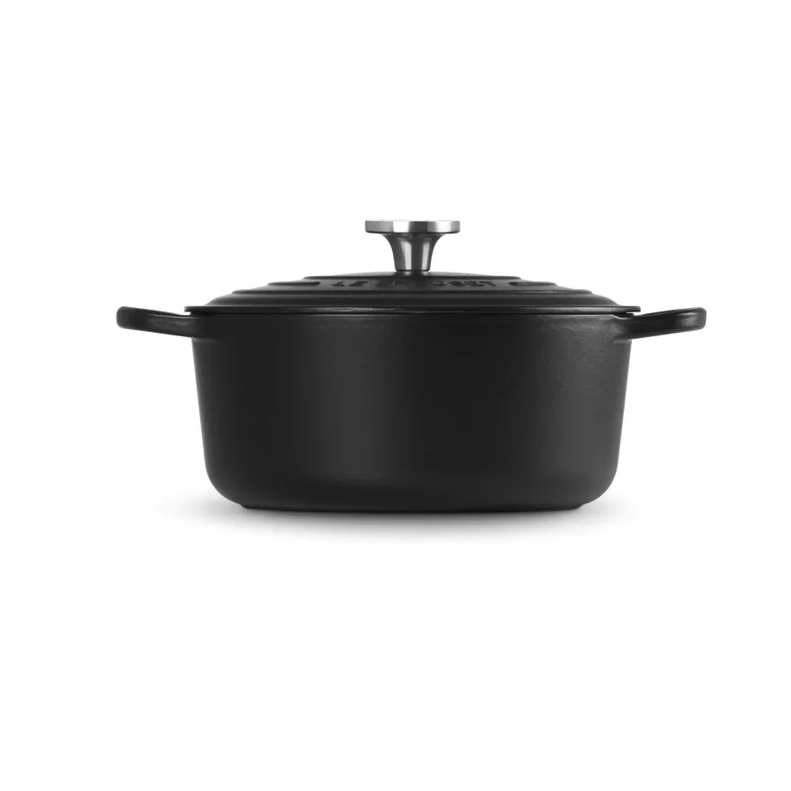 Le Creuset Signature żeliwny garnek okrągły, Matte Black, 5,3 L Le Creuset