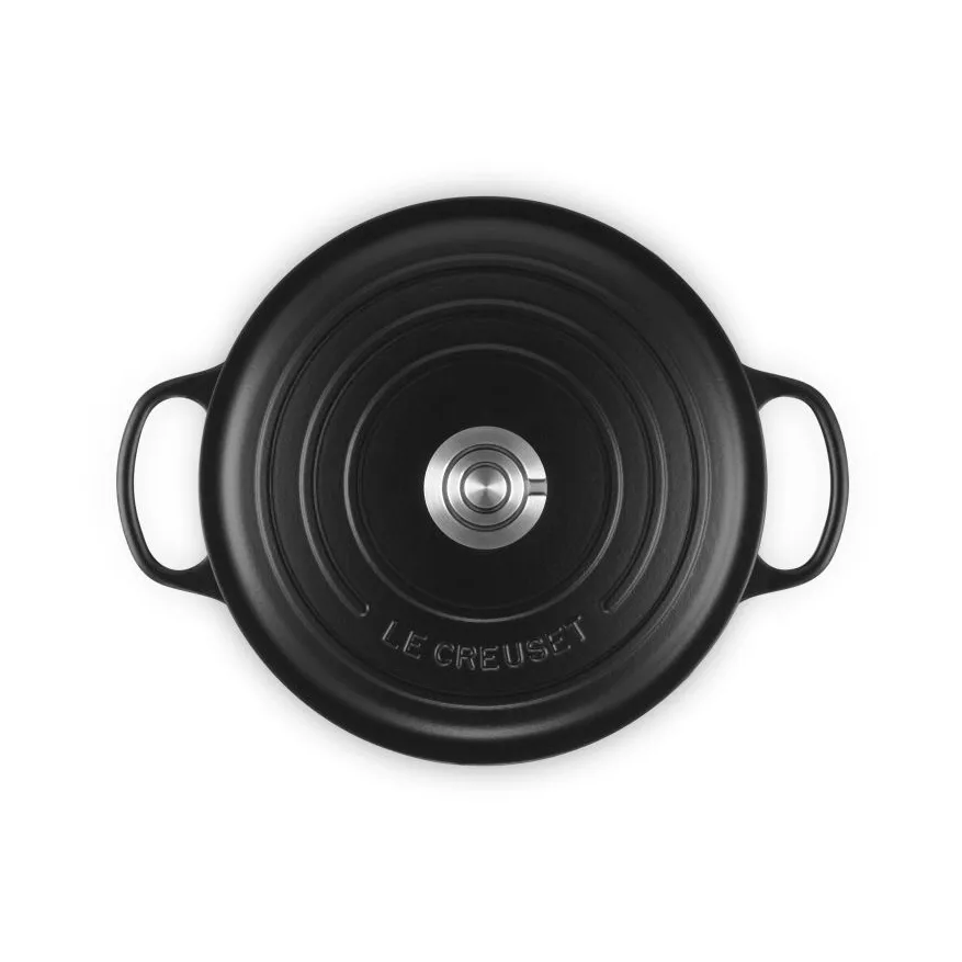 Le Creuset Signature żeliwny garnek okrągły, Matte Black, 5,3 L Le Creuset