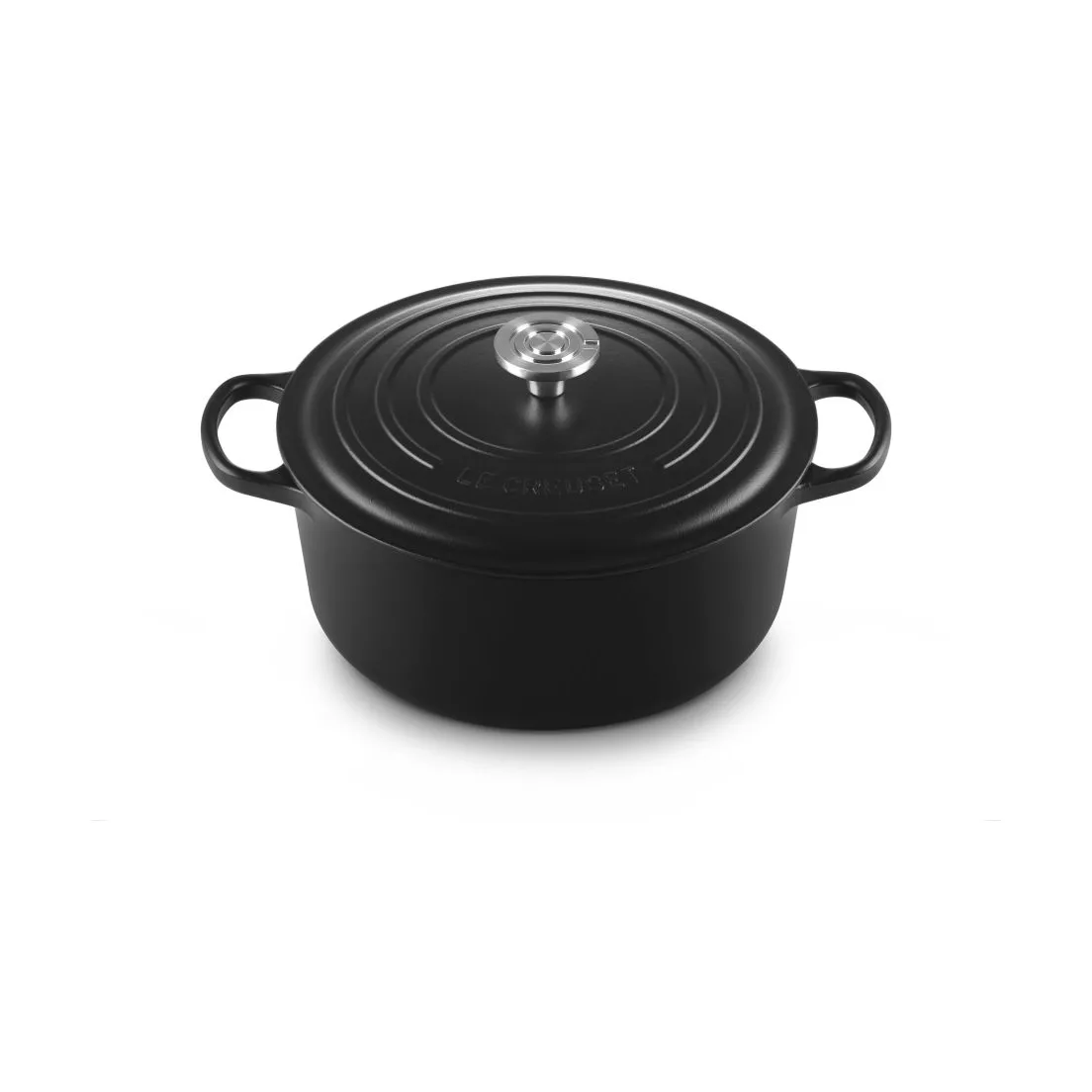 Le Creuset Signature żeliwny garnek okrągły, Matte Black, 6,7 L Le Creuset