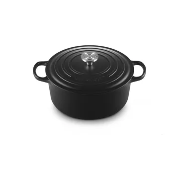 Le Creuset Signature żeliwny garnek okrągły - Matte Black, 6,7 L - Le Creuset