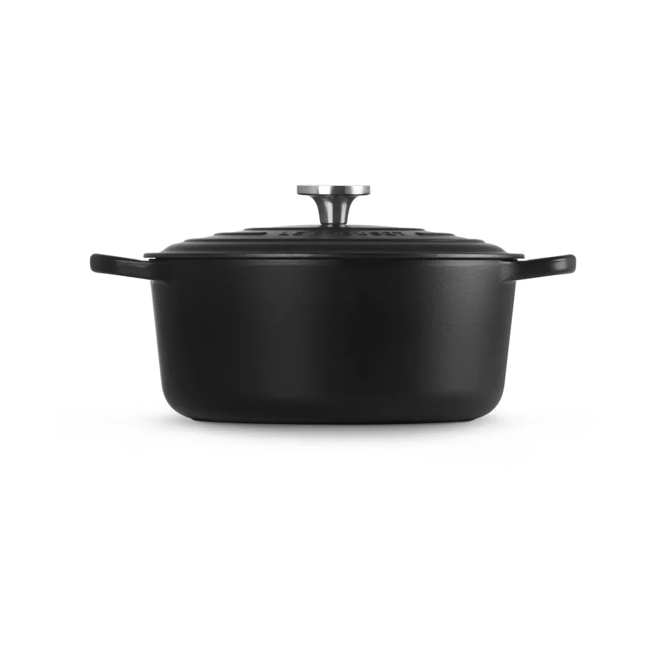 Le Creuset Signature żeliwny garnek okrągły, Matte Black, 6,7 L Le Creuset