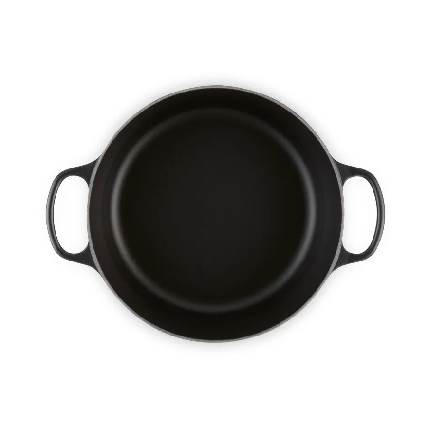 Le Creuset Signature żeliwny garnek okrągły, Matte Black, 6,7 L Le Creuset